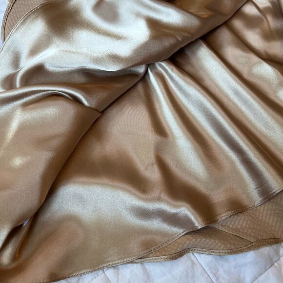 Laundry by Shelli Segal 100% Silk Gold Gathered Drop Waist Formal Maxi Dress- 4 - Picture 8 of 16